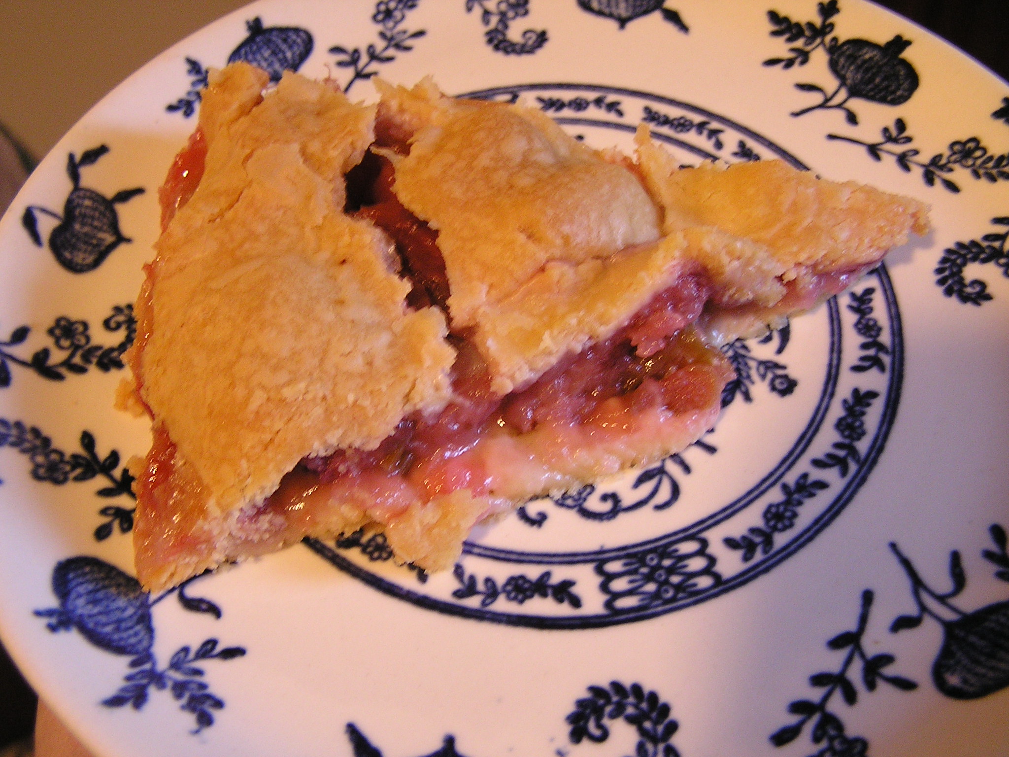 Strawberry Rhubarb Pie Slice